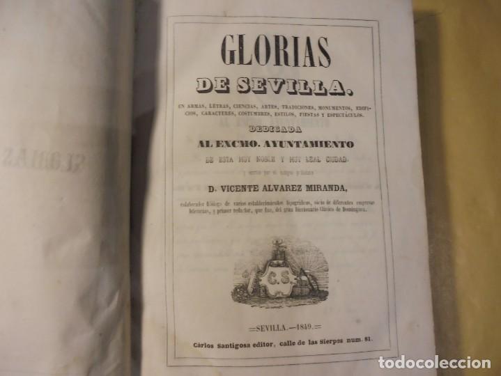 Libros antiguos: GLORIAS DE SEVILLA. ALVAREZ MIRANDA. 1849 - Foto 1