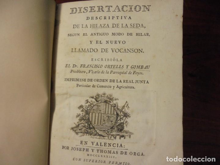 Antiquarische B&uuml;cher: HILAZA DE LA SEDA. ORTELLS Y GOMBAU. 1783