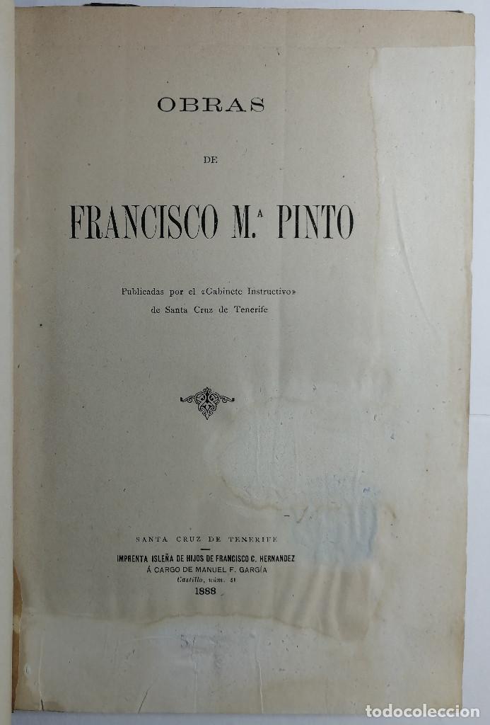 Libros antiguos: OBRAS DE FRANCISCO M&ordf; PINTO. 1888. - Foto 2
