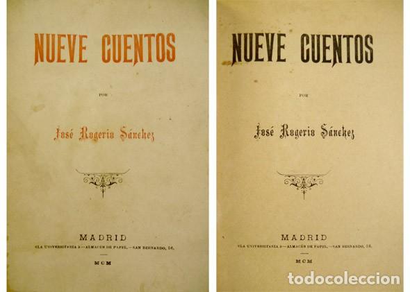 Libros antiguos: S&Aacute;NCHEZ, Jos&eacute; Rogerio. Nueve cuentos. 1900. - Foto 1