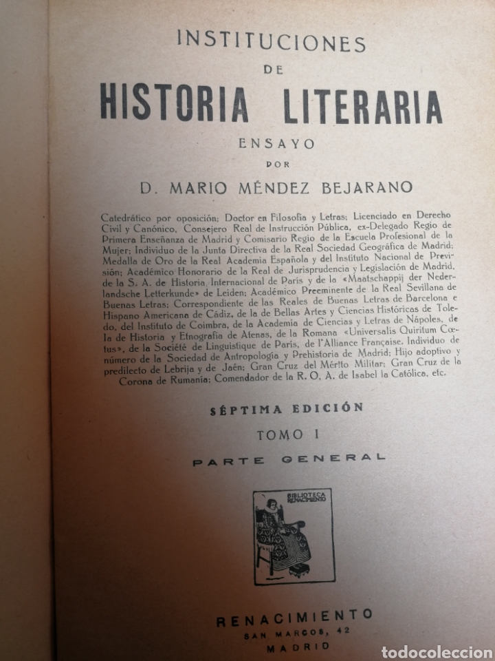 Libros antiguos: INSTITUCIONES DE HISTORIA LITERARIA - Foto 4
