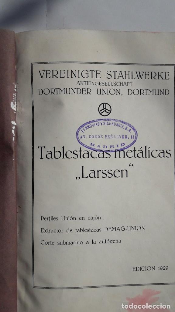 Libros antiguos: TABLESTACAS METÁLICAS LARSEN, Alemania 1929 - Foto 2 - 207894303