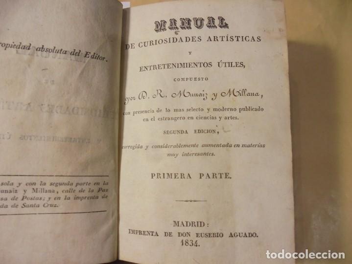 Libros antiguos: MANUAL DE CURIOSIDADES. 2 TOMOS EN 1. 1833 - Foto 1