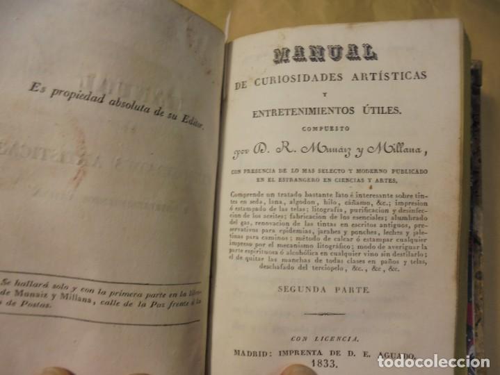 Libros antiguos: MANUAL DE CURIOSIDADES. 2 TOMOS EN 1. 1833 - Foto 2