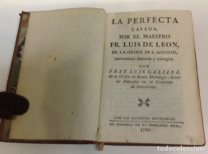 Libros antiguos: FRAY LUIS DE LEON ... LA PERFECTA CASADA ... 1786 - Foto 2