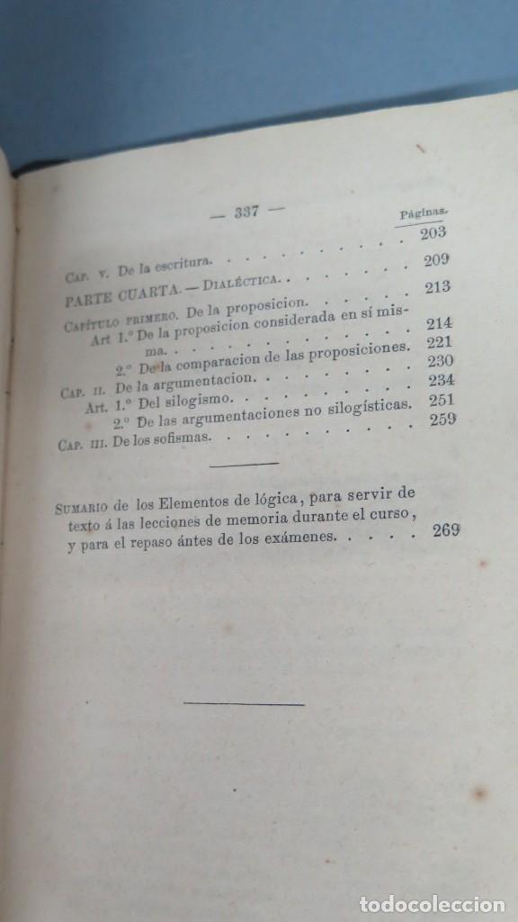 Libros antiguos: 1872.- ELEMENTOS DE LOGICA. REY Y HEREDIA - Foto 5