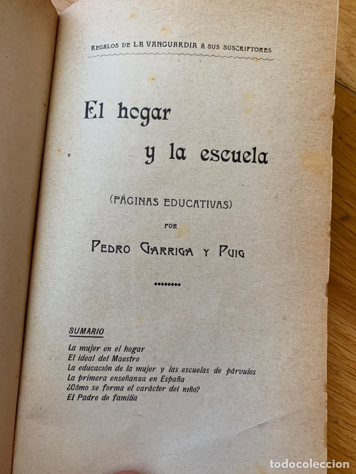 Libros antiguos: L- El Hogar y la escuela, Pedro Garriga y Puig - Foto 3