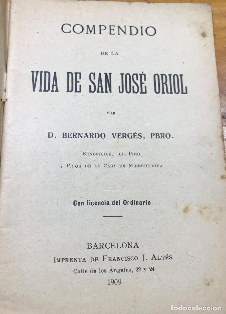Libros antiguos: COMPENDIO DE LA VIDA SAN JOSE ORIOL - Foto 2