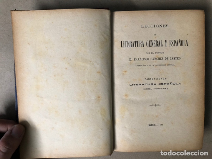 Libros antiguos: LECCIONES DE LITERATURA GENERAL Y ESPAÑOLA POR D. FRANCISCO SÁNCHEZ DE CASTRO. (1890) - Foto 3 - 208572952