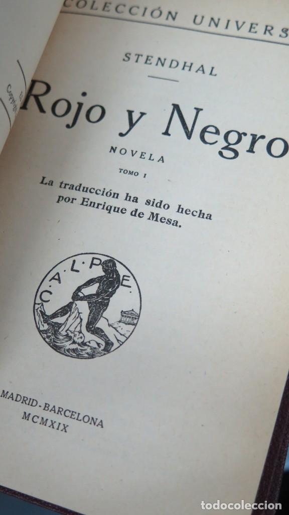 Libros antiguos: ROJO Y NEGRO. STENDHAL. 2 TOMOS - Foto 2