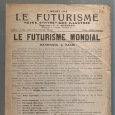 Libros antiguos: FILIPPO TOMMASO MARINETTI. ”LE FUTURISME MONDIAL. MANIFESTE À PARIS”. 1924. Lote 208808551