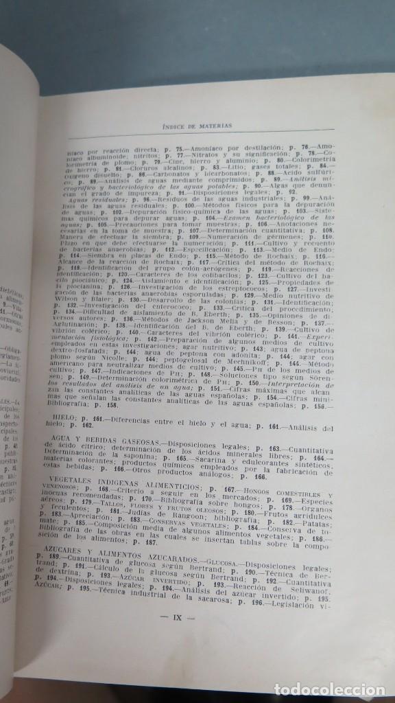 Libros antiguos: AN&Aacute;LISIS DE ALIMENTOS. MIGUEL COMENGE - Foto 5