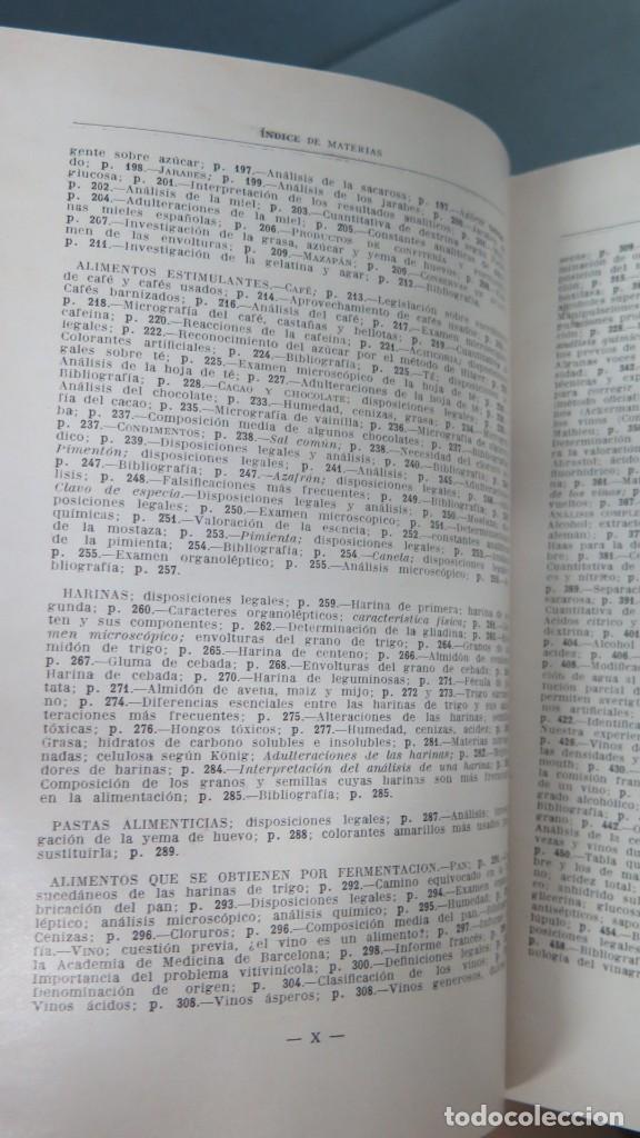 Libros antiguos: AN&Aacute;LISIS DE ALIMENTOS. MIGUEL COMENGE - Foto 6