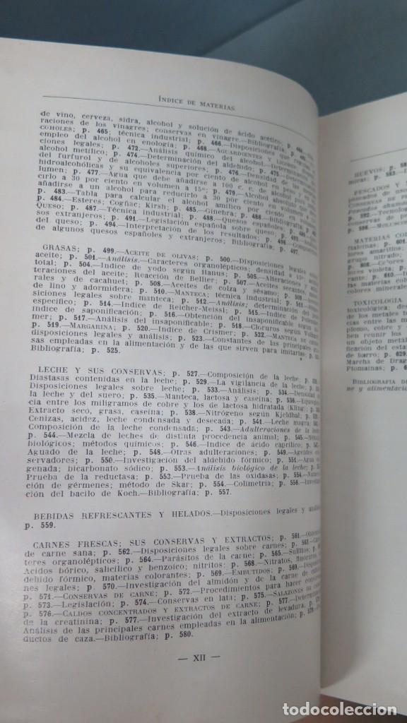 Libros antiguos: AN&Aacute;LISIS DE ALIMENTOS. MIGUEL COMENGE - Foto 8