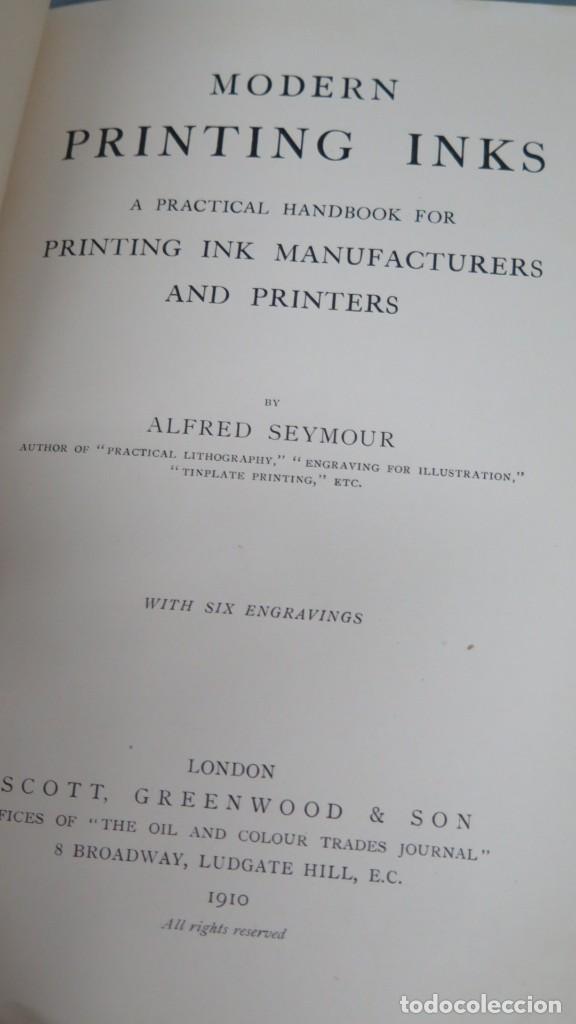 Libros antiguos: 1910.- MODERN PRINTING INKS. SEYMOUR - Foto 2