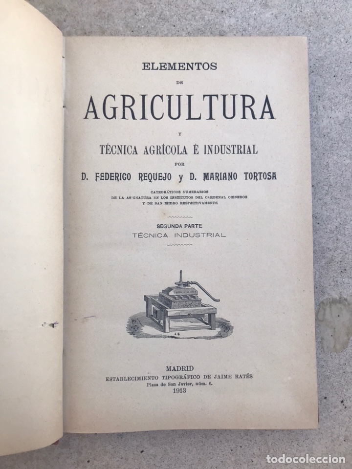 Libros antiguos: Libro &ldquo;Elementos de agricultura&rdquo; 1913 - Foto 1