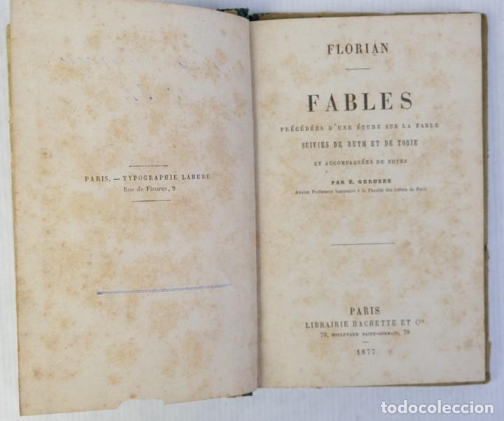Libros antiguos: Fables-Florian-Librairie Hachette, Paris 1877 - Foto 5