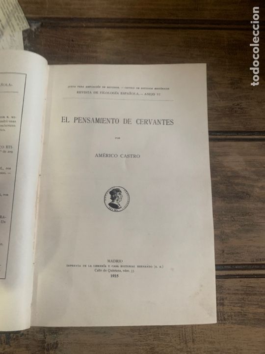 Libros antiguos: El pensamiento de Cervantes - Foto 1