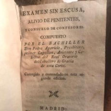 Libros antiguos: 1791 - EXAMEN SIN ESCUSA. PEDRO APARICIO - MADRID