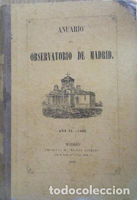 Antiquarische B&uuml;cher: ANUARIO DEL OBSERVATORIO DE MADRID. A&Ntilde;O IX - 1869. A-LMAD-448