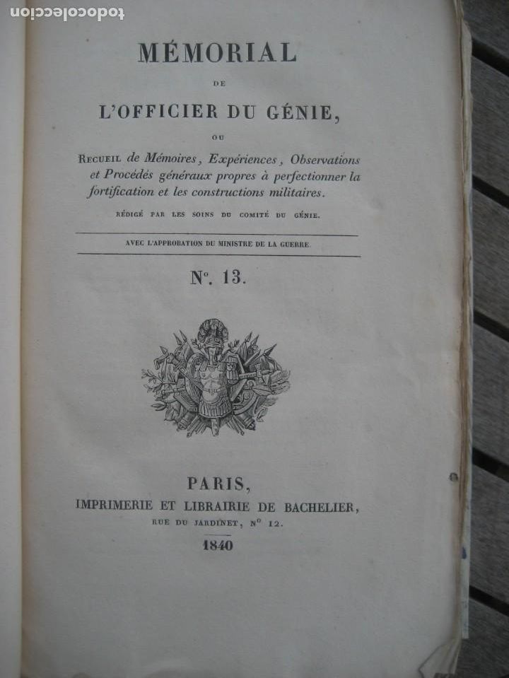 Antiquarische B&uuml;cher: memorial de l'officier du genie. n&ordm; 13. A&ntilde;o 1840