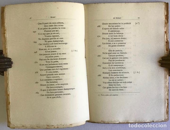 Libros antiguos: SERM&Oacute; DEL BISBET&Oacute;. Compost en lo XVen segle. - Foto 4