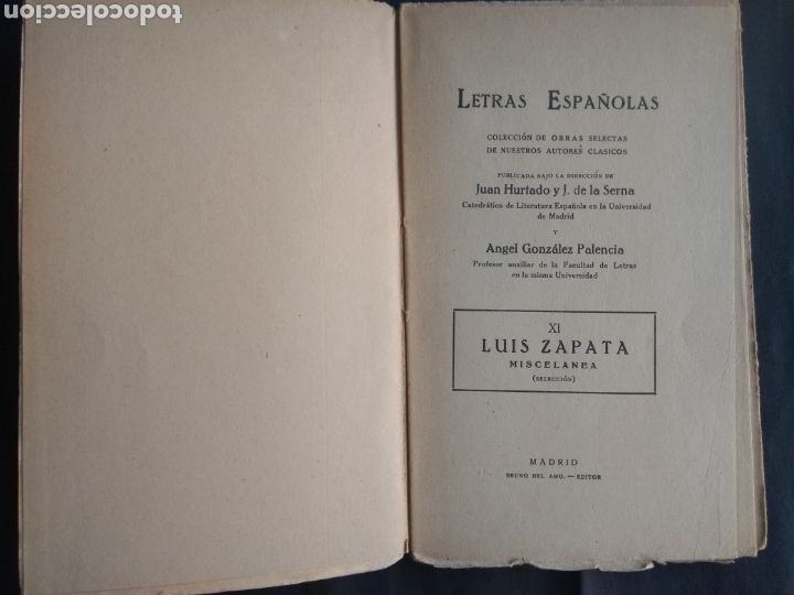 Libros antiguos: Miscel&aacute;nea - Luis Zapata (Madrid : Bruno del Amo, 1926) - Foto 2