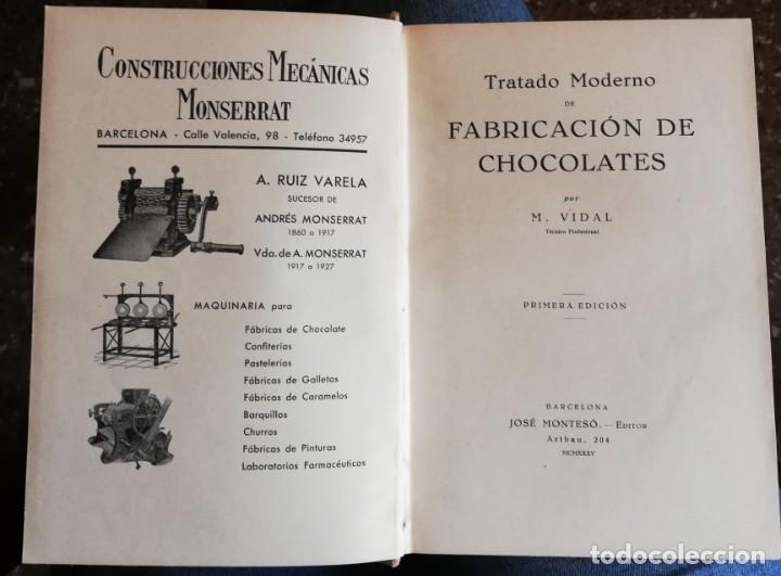 Libros antiguos: FABRICACI&Oacute;N DE CHOCOLATES. 1935. - Foto 2