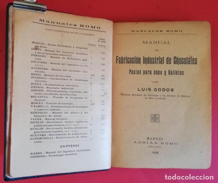 Libros antiguos: FABRICACI&Oacute;N DE CHOCOLATES. 1908 - Foto 2