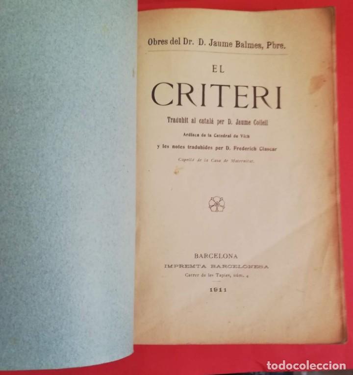 Libros antiguos: EL CRITERI. 1911 - Foto 2