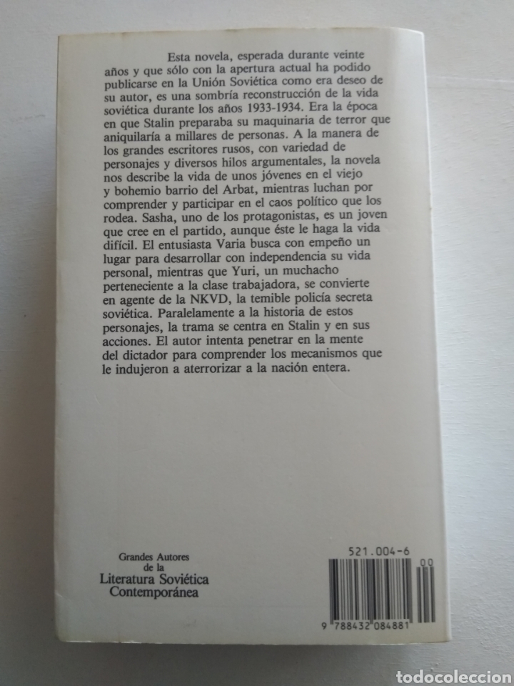 Libros antiguos: LOS HIJOS DEL ARBAT/ANATOLI RIBAKOV - Foto 2