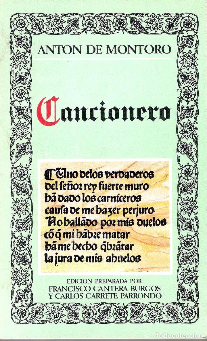 Libros antiguos: CANCIONERO - ANTON DE MONTORO - Foto 1