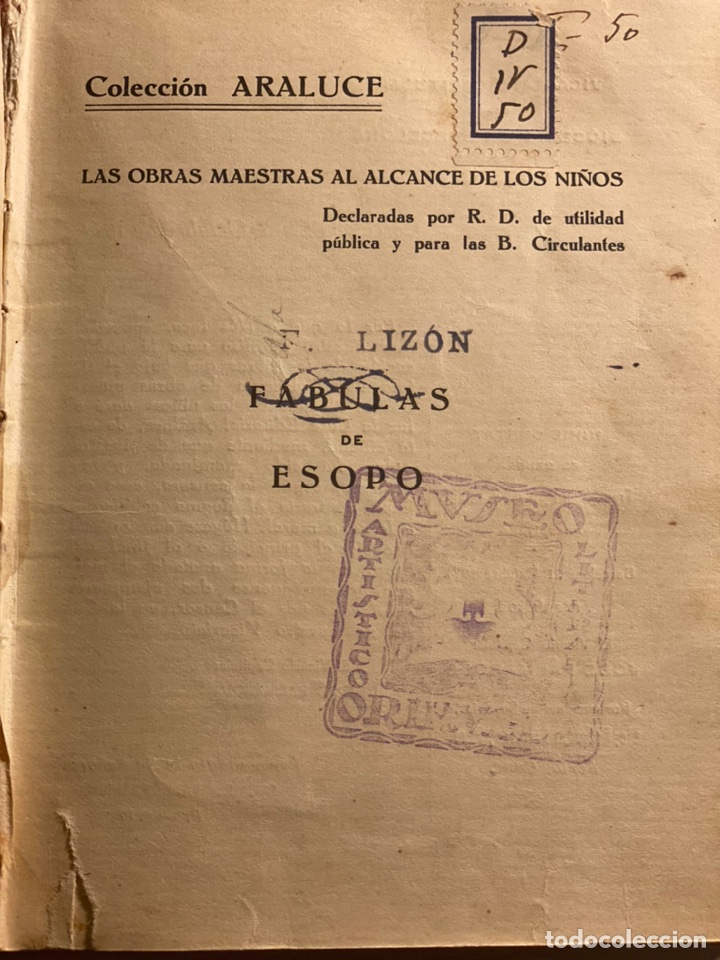 Libros antiguos: F&Aacute;BULAS DE ESOPO. 1914 - Foto 1