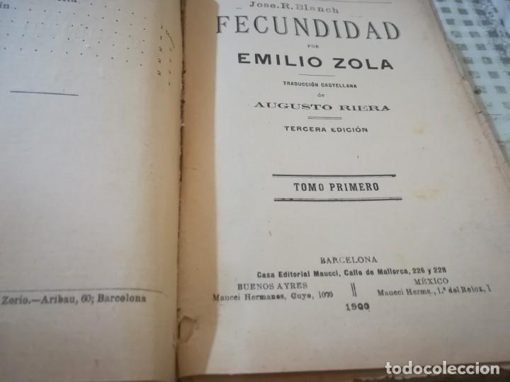 Libros antiguos: Fecundidad - Emilio Zola - 1900 - Foto 4
