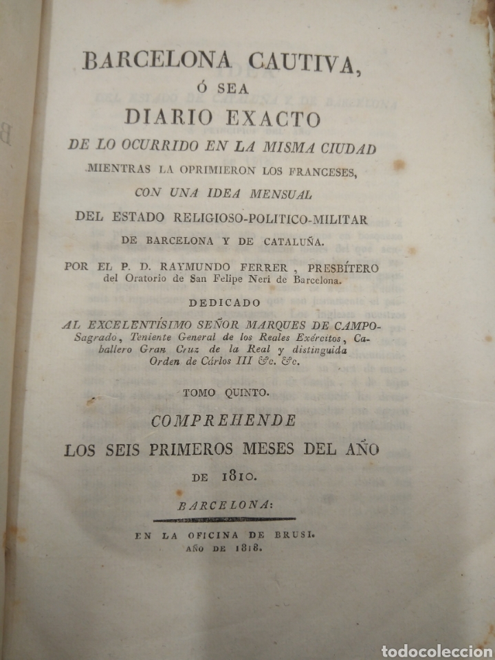 Libros antiguos: FERRER RAIMUNDO. BARCELONA CAUTIVA - Foto 1