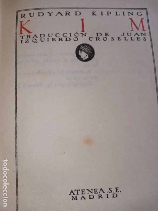 Libros antiguos: Rudyard Kipling Kim 19210 - Foto 2