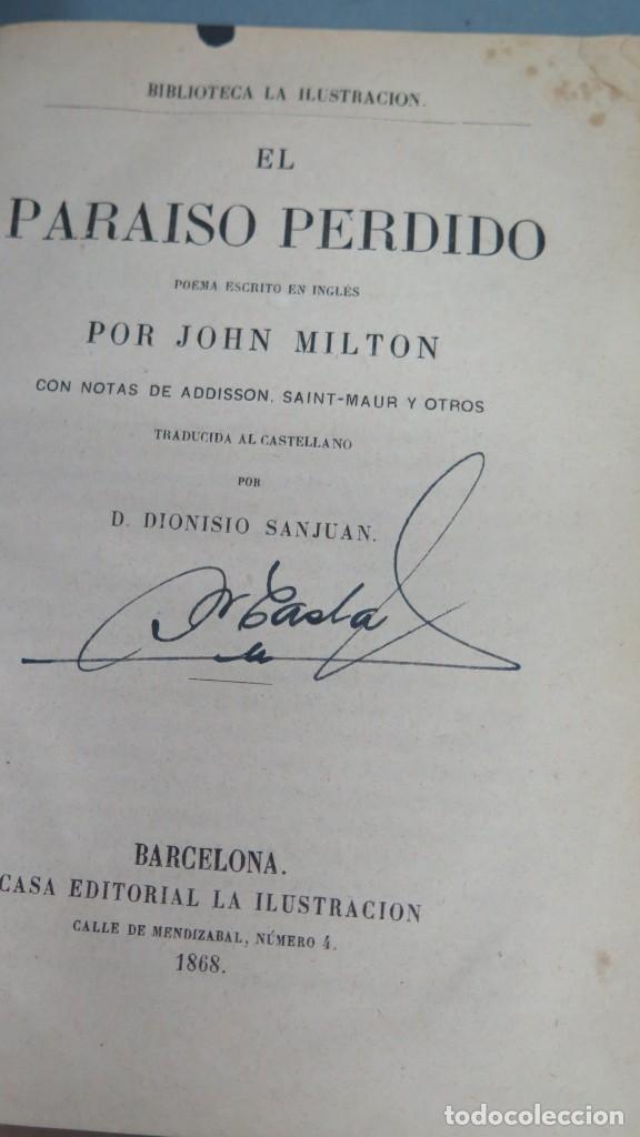 Libros antiguos: 1868.- EL PARAISO PERDIDO. JOHN MILTON - Foto 2