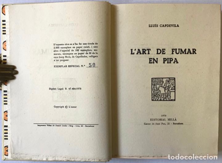 Libros antiguos: LART DE FUMAR EN PIPA. - CAPDEVILA, Llu&iacute;s. - Foto 1