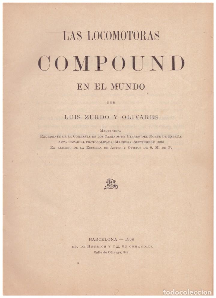 Libros antiguos: LAS LOCOMOTORAS COMPOUND EN EL MUNDO - Foto 2