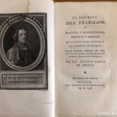 Libros antiguos: EL ESPIRITU DE TELEMACO - AGUSTÍN GARCÍA ARRIETA - MADRID 1796