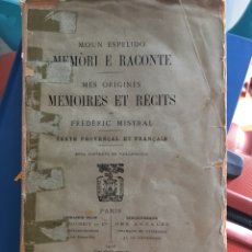 Libros antiguos: MEMORI E RACONTE : MOUN ESPELIDO / DE FREDERI MISTRAL MISTRAL, FRÉDÉRIC (1830-1914).