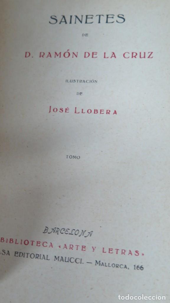 Libros antiguos: SAINETES. RAMON DE LA CRUZ. 2 TOMOS. MAUCCI - Foto 4