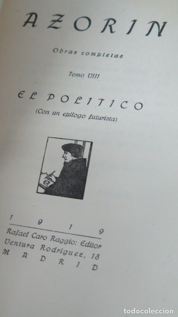 Libros antiguos: 1919.- EL POL&Iacute;TICO. AZOR&Iacute;N - Foto 2