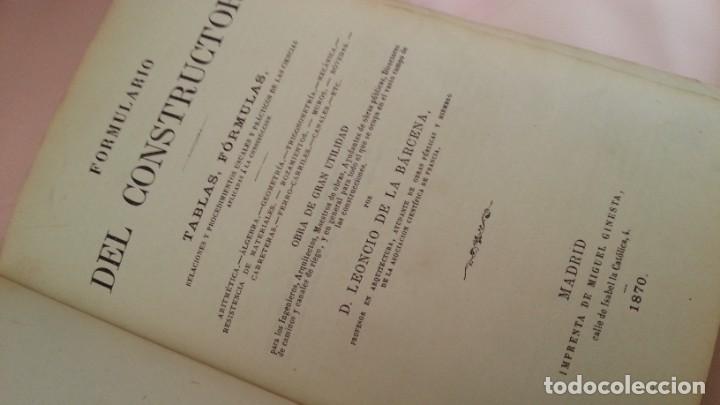 Libros antiguos: Manual Formulario del Constructor. A&ntilde;o 1870. - Foto 2