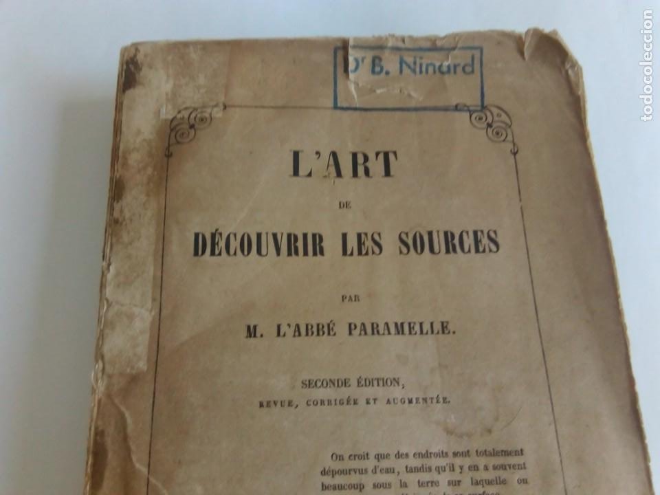 Libros antiguos: Lart de decouvrir les sources par M. LAbbé Paramelle - 1859 - Foto 2 - 213680168