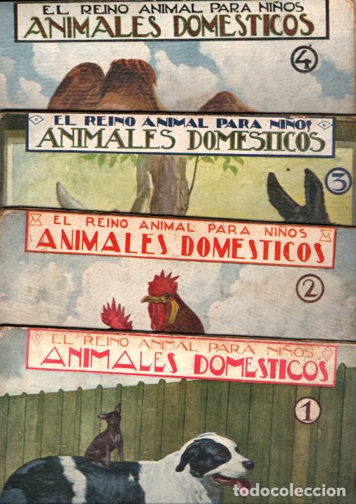 Libri antichi: EL REINO ANIMAL PARA NI&Ntilde;OS SOPENA : ANIMALES DOM&Eacute;STICOS - 4 VOL&Uacute;MENES
