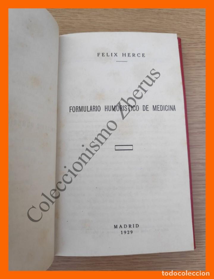 Libros antiguos: Formulario Humoristico de Medicina - Felix Herce - Foto 2
