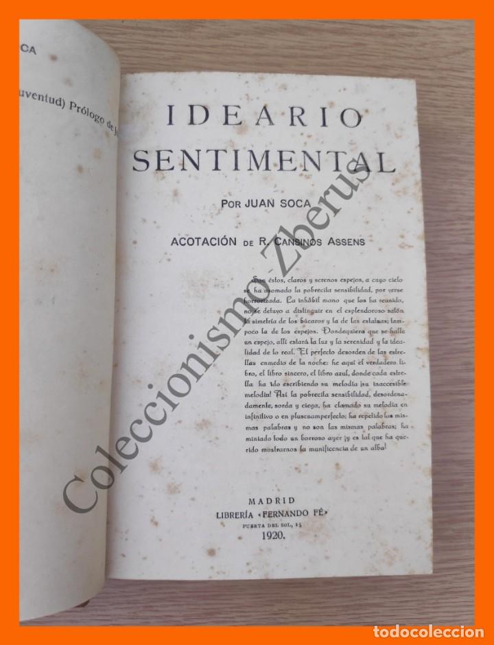 Libros antiguos: Ideario Sentimental - Juan Soca - Foto 3