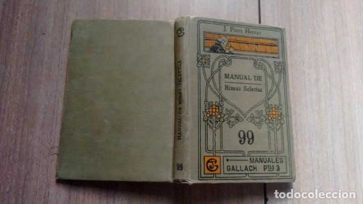 Libros antiguos: MANUAL DE RIMAS SELECTAS - GALLACH NRO. 99 - Foto 1