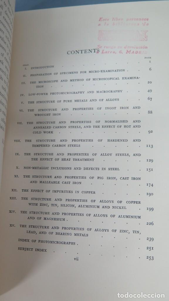Libros antiguos: 1933.- PRACTICAL MICROSCOPICAL METALLOGRAPHY - Foto 3